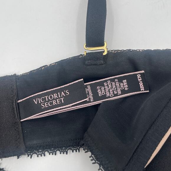 VICTORIA'S SECRET Very Sexy Bra Size 32DD Multi-Way Multi Position Black Lace - Picture 3 of 14
